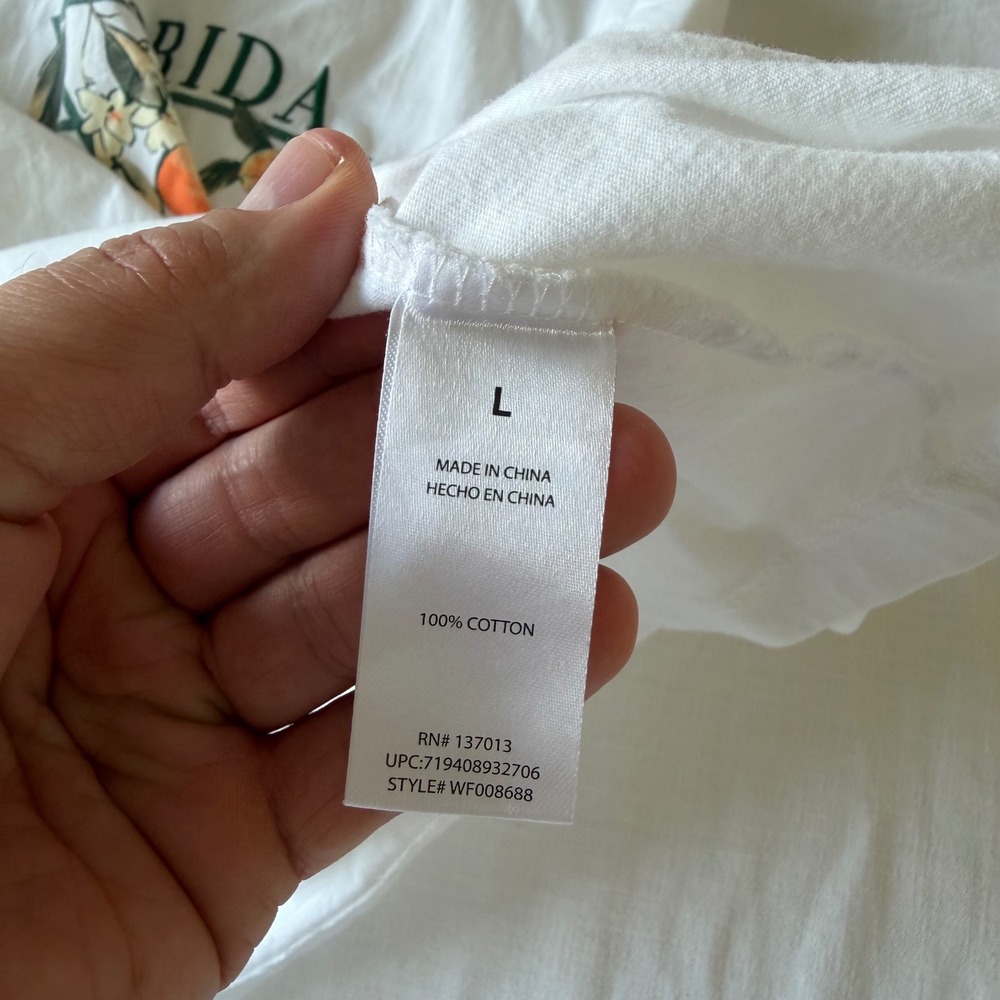 Wildfox Florida Orange Blossom Tee White Cotton T-Shirt Large WF008688 - Picture 8 of 8